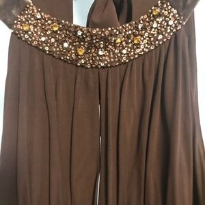 BCBG Cocktail Dress with Velvet, Beaded Collar